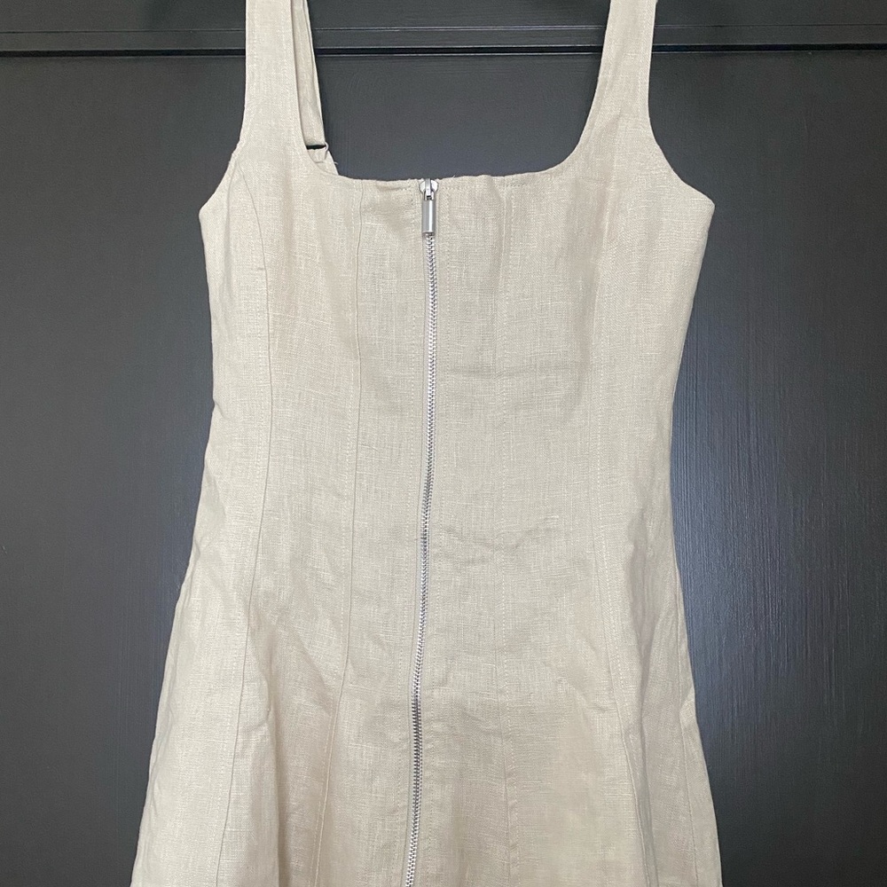Harriet Sand Linen Mini Dress